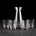 Набор для напитков из стекла «Иней», 5 предметов: графин 300 мл, 4 стакана 70 мл - фото 5596843