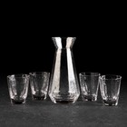 Набор для напитков из стекла «Иней», 5 предметов: графин 300 мл, 4 стакана 70 мл - фото 4371271
