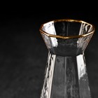 Набор для напитков из стекла «Иней. Золото», 5 предметов: графин 300 мл, 4 стакана 70 мл - фото 4371277