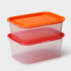 Набор пищевых контейнеров с паровыпуском, 2 шт: 1,1 л, 1,25 л, цвет микс - фото 1066516