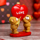 Сувенир полистоун "Мишутки с сердцем LOVE" на подставке 7,6х4х8 см - Фото 2
