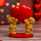 Сувенир полистоун "Мишутки с сердцем LOVE" на подставке 7,6х4х8 см - Фото 3
