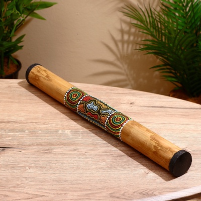 УЦЕНКА Сувенирный музыкальный инструмент «Посох дождя с голубыми узорами», 50×5×5 см, МИКС