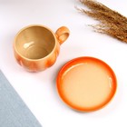Чашка с блюдцем, оранжевый, 0,2л - Фото 2