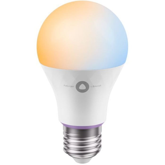Умная лампа Яндекс, работает с Алисой, светодиодная, цветная, 8 Вт, 806 Лм, Е27, 220 В - Фото 1