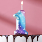 Свеча для торта цифра "1",космос, 5,5 см, 16 мин - фото 10244407