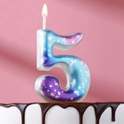 Свеча для торта цифра "5",космос, 5,5 см, 16 мин - фото 297045679