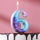 Свеча для торта цифра "6",космос, 5,5 см, 16 мин - фото 300709821