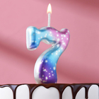 Свеча для торта цифра "7",космос, 5,5 см, 16 мин - фото 1461788