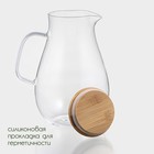 Кувшин для воды BellaTenero «Эко», 1.8 л, 14×20 см, стекло, с бамбуковой крышкой, прозрачный - Фото 4