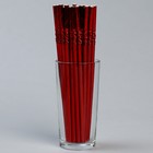 Трубочки для коктейля с гофрой, в наборе 25 штук, цвет красный - фото 6807856