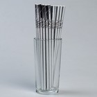 Трубочки для коктейля с гофрой, в наборе 25 штук, цвет серебряный - фото 6807858