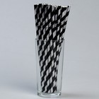Трубочки для коктейля с гофрой «Спираль», в наборе 25 штук, цвет серебряный, чёрный - Фото 1