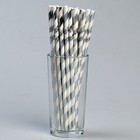Трубочки для коктейля с гофрой «Спираль», в наборе 25 штук, цвет серебряный - Фото 2