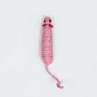 Игрушка сизалевая "Длинная мышь", 14,5 см, розовая - фото 6807973