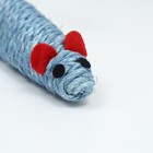 Игрушка сизалевая "Длинная мышь", 14,5 см, синяя - фото 6807976