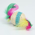 Мяч сизалевый с перьями «Леденец», 5 см - Фото 3