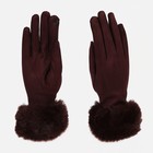 Перчатки женские, безразмерные, без утеплителя, цвет коричневый - фото 10244776