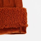 Перчатки женские, безразмерные, без утеплителя, цвет рыжий - Фото 3