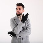 Перчатки мужские, безразмерные, без утеплителя, цвет чёрный - Фото 4