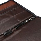 Папка деловая, искусственная кожа, 370 х 275 х 30 мм, с металлическим прижимом, ручка-петля "Люкс" коричневая 6Д041 - Фото 6