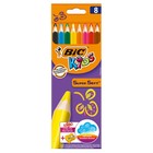 Карандаши 8 цветов, BIC Supersoft JUMBO, детские, утолщенные, ударопрочный грифель 4.4 мм. трехгранные, пластиковые, премиум супермягкие, точилка в ПОДАРОК! - фото 10245131