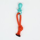 Игрушка жевательная с канатом "Сосочка", до 25 см, оранжевая/голубая - Фото 2