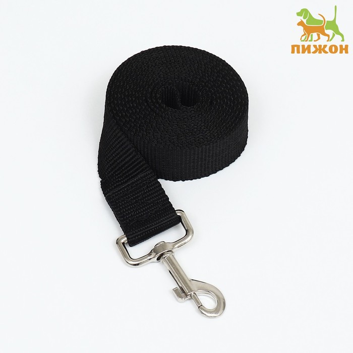 Поводок 2 м × 3 см, чёрный - Фото 1
