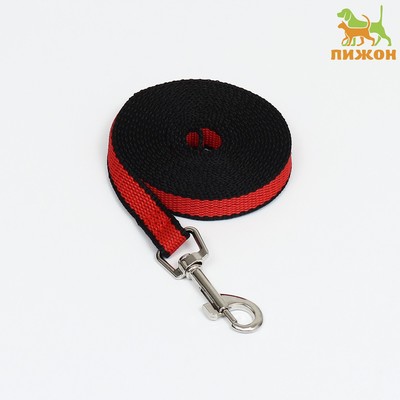 Поводок 3 м × 1.5 см, красно-чёрный
