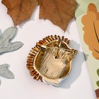 Брошь-кулон «Ёжик» мечтатель, цвет бело-оранжевый в золоте - Фото 3