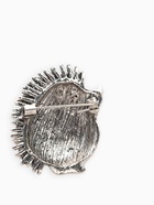 Брошь-кулон «Ёжик» мечтатель, цвет бело-розовый в чернёном в серебре - Фото 3