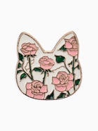 Брошь «Кошечка» цветочный узор, цветная в золоте - Фото 1