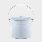 УЦЕНКА Ведро эмалированное цельнотянутое, 9 л, с крышкой, светлое - Фото 1