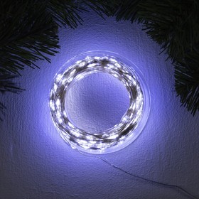 УЦЕНКА Гирлянда «Нить», 50 м,  IP44, 500 LED, 31 В, 8 режимов, серебристая нить, свечение белое 9500535