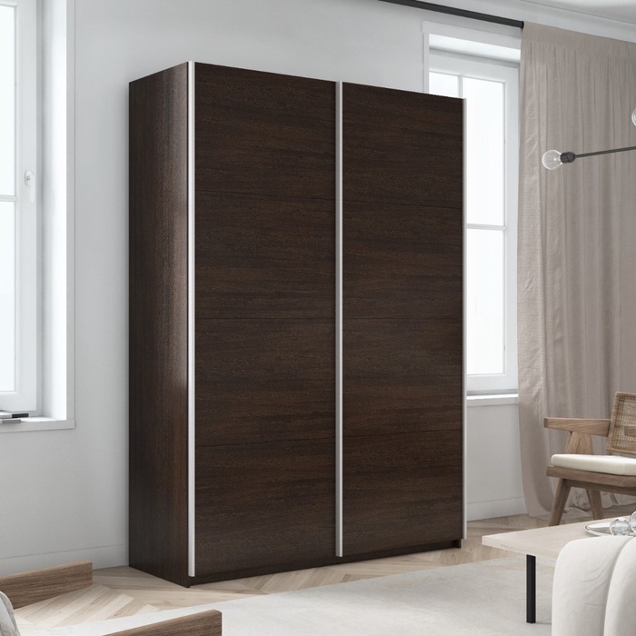 Шкаф-купе «Прайм», 1200×570×2300 мм, 2-х дверный, ЛДСП, цвет венге - Фото 1