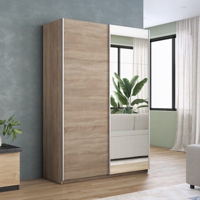 Шкаф – купе «Прайм», 2 двери, с зеркалом, 1200×570×2300 мм, цвет сонома