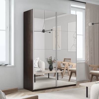 Шкаф-купе «Прайм», 1200×570×2300 мм, 2-х дверный, зеркало, цвет венге