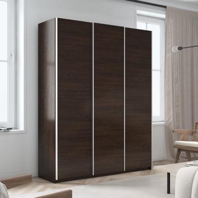 Шкаф-купе «Прайм», 1800×570×2300 мм, 3-х дверный, ЛДСП, цвет венге