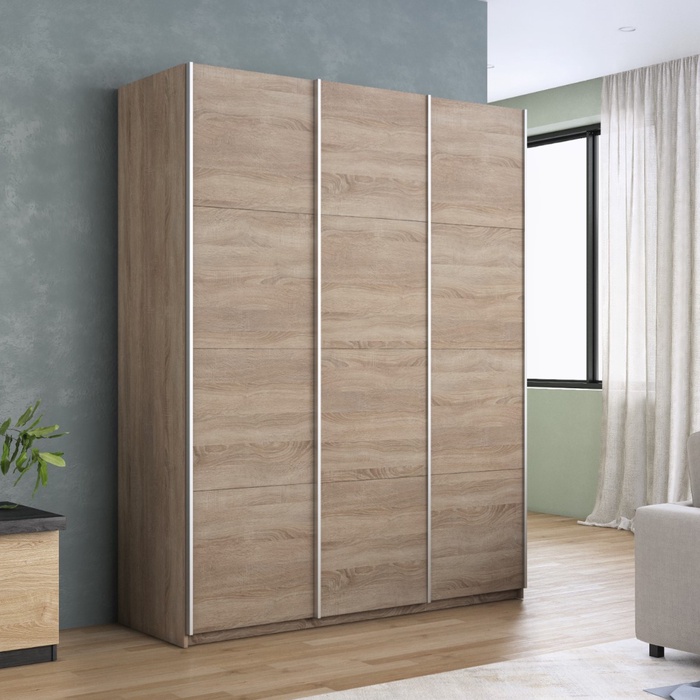 Шкаф-купе «Прайм», 2100×570×2300 мм, 3-х дверный, ЛДСП, цвет сонома - Фото 1
