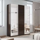 Шкаф-купе «Прайм», 2100×570×2300 мм, 3-х дверный, 2 зеркала / ЛДСП, цвет венге - Фото 1