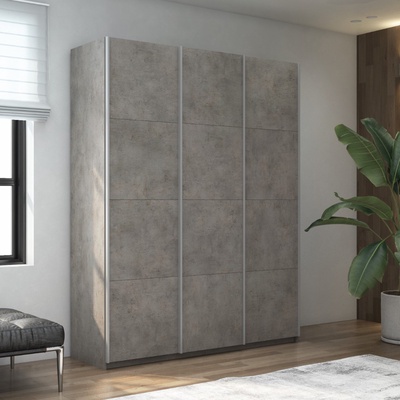 Шкаф-купе «Прайм», 2100×570×2300 мм, 3-х дверный, ЛДСП, цвет бетон