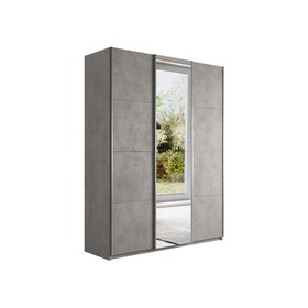 Шкаф-купе «Прайм», 1800×570×2300 мм, 3-х дверный, 2 ЛДСП / зеркало, цвет бетон