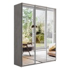 Шкаф-купе «Прайм», 2100×570×2300 мм, 3-х дверный, зеркало, цвет бетон - Фото 1