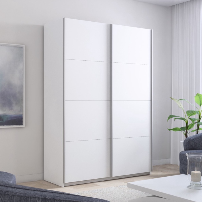 Шкаф-купе «Прайм», 1200×570×2300 мм, 2-х дверный, ЛДСП, цвет белый снег - Фото 1