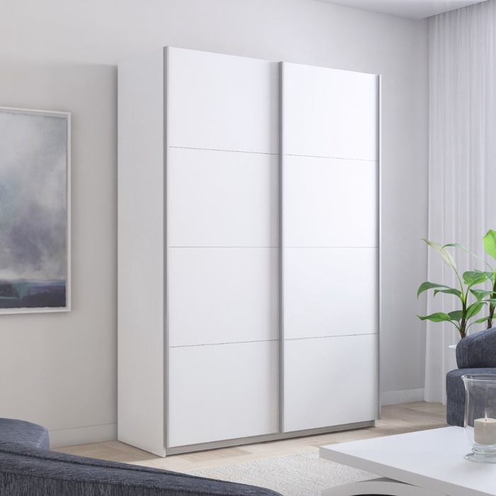 Шкаф-купе «Прайм», 1600×570×2300 мм, 2-х дверный, ЛДСП, цвет белый снег - Фото 1