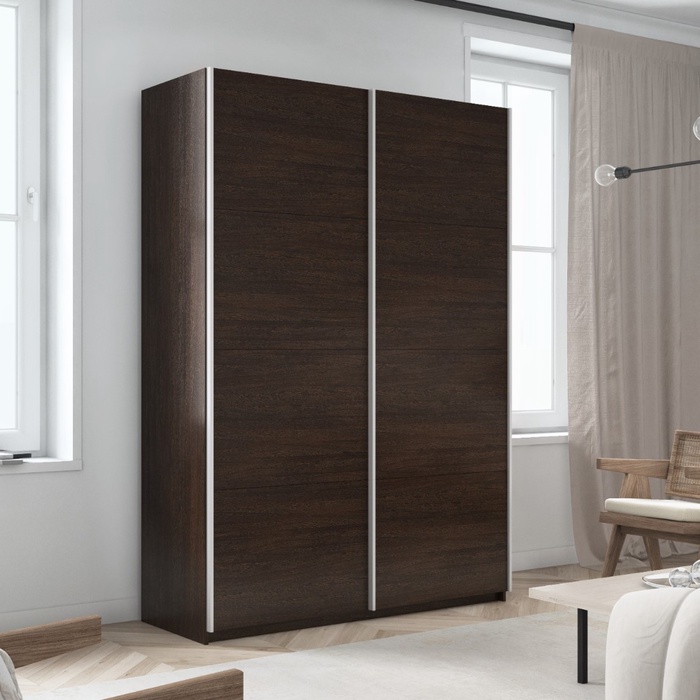 Шкаф-купе «Прайм», 1600×570×2300 мм, 2-х дверный, ЛДСП, цвет венге - Фото 1