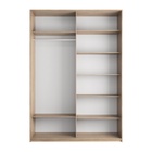 Шкаф-купе «Прайм», 1400×570×2300 мм, 2-х дверный, белое стекло, цвет сонома - Фото 2