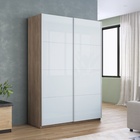 Шкаф-купе «Прайм», 1600×570×2300 мм, 2-х дверный, белое стекло, цвет сонома - Фото 1