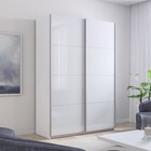 Шкаф – купе «Прайм», 2 двери, с стеклом, 1600×570×2300 мм, цвет белый/белый снег - Фото 1