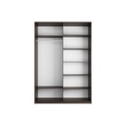 Шкаф-купе «Прайм», 1400×570×2300 мм, 2-х дверный, зеркало / белое стекло, цвет венге - Фото 2
